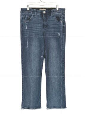 Democracy Ab Tech Raw Hem Crop Slim Straight Jeans Sz 12